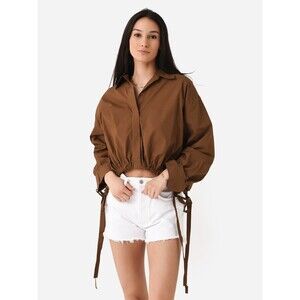 Citizens of Humanity Alexandra Blouse Top Cropped Buttondown Solid XS New 285827